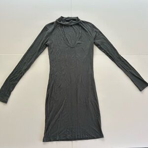 Forever 21 Charcoal Long Sleeve Dress
